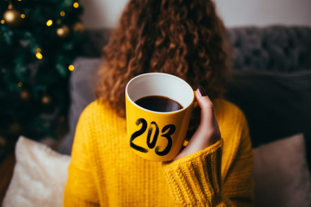 Resolutions Brewed: Crafting New Year's Goals Amidst a Creamy Cappuccinoの素材
