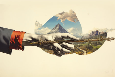Darting Fingers: A Captivating Art Collage in Motionの素材