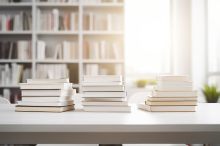 Aesthetic Study Room: A Book Lover's Haven with a White Table and Stationery Galoreの素材