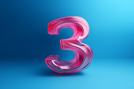 Vibrant and Futuristic: Pink Numbers 2023 Popping on a dynamic Blue Background - An Eye-catching 3D Illustrationの素材