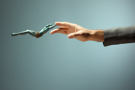 Guiding a Path to Success: A Helping Hand and Clear Copy Spaceの素材