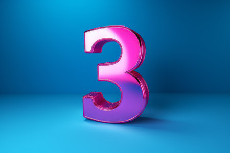 Vibrant 3D Illustration: Pink Numbers 2023 Pop on a Blue Backgroundの素材