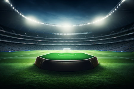 The Perfect Stage: Showcasing Your Product in a Vibrant Stadium Settingの素材