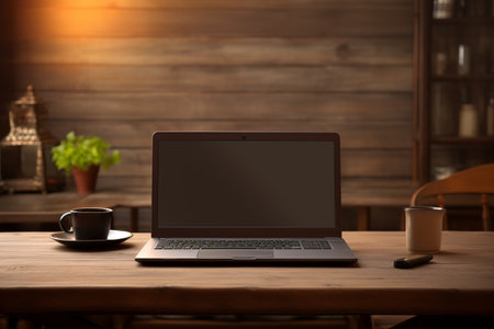 The Blank Canvas: Unlocking Creativity in the Workplace with an Empty Laptop Displayの素材