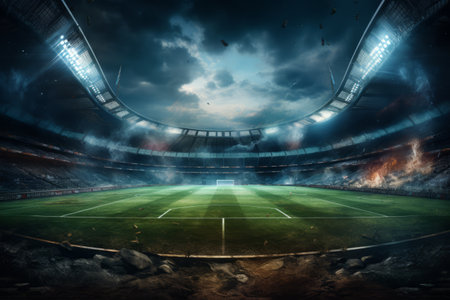 Welcome to the Vibrant Soccer Arena: A Textured Journey through the Entrancing Center and Midfieldの素材