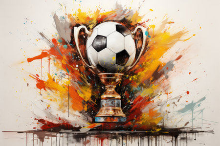 Champion of the Soccer Cup: Celebrating Victory with Mixed Mediaの素材