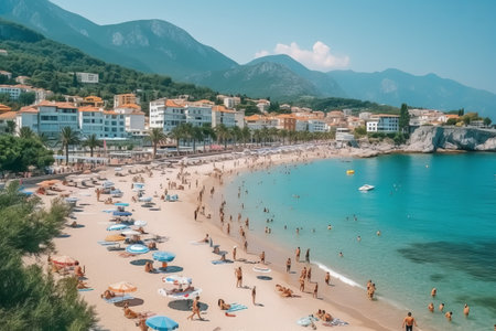 Sun, Sand, and Surprises: Exploring the Enigmatic Beach of Budva, Montenegro, September 5, 2017!の素材