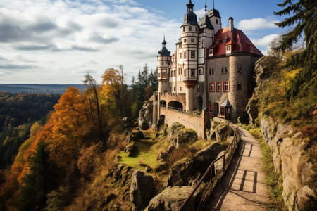 Exploring the Majestic Castle Frauenstein in Frauenstein, Saxony, Germanyの素材
