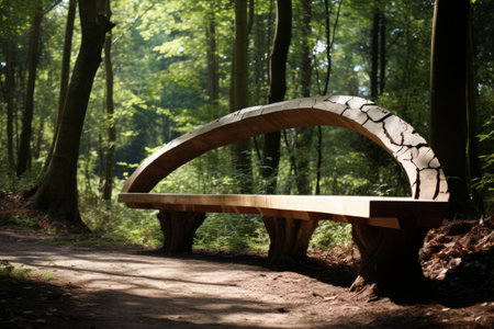 Enhancing Forest Experiences: Unwind on Our Serene Benchesの素材