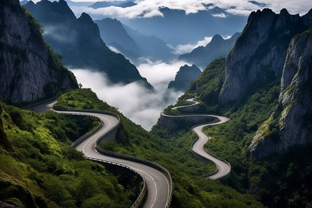 Exploring the Natural Beauty of Picos de Europa: A Scenic Route in Asturias, Spain (AR 3_98)の素材