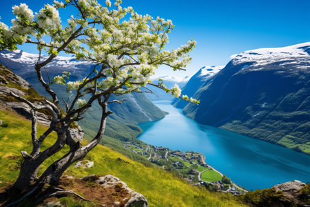 Captivating Beauty: Geiranger Fjord, Norway's Enchanting Branch of Sunnylvsfjordの素材