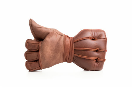 Ultimate Fitness Companion: The Leather Gym Glove, Isolated on Whiteの素材