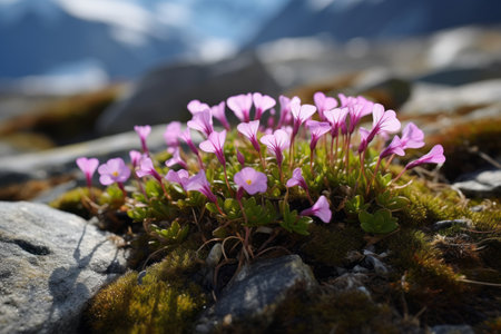 A Breathtaking Encounter: Moss Campion Thrives at 2700m Altitude in Switzerlandの素材