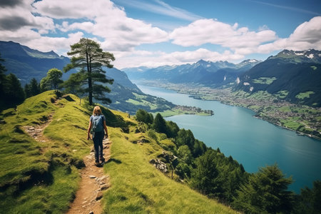 Breathtaking Hiking Adventure: Discovering the Majestic Brienzersee in the Swiss Alps!の素材