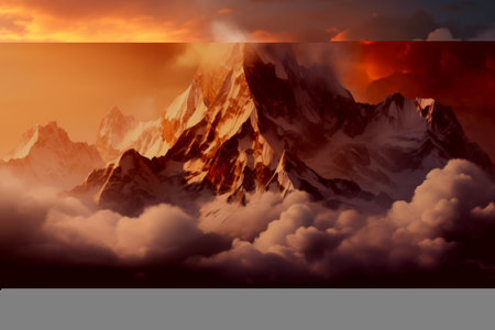 Cloud-Piercing Majesty: The Sharp Mountain Peaks Above the Hazeの素材