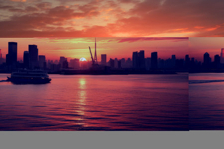 Captivating Evening Glow: Sunset over Tokyo Bay002の素材