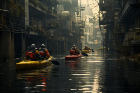 Urban Explorers: Navigating the Rivers by Kayakの素材