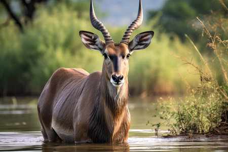 The Majestic Waterbuck: A Graceful Icon of African Wetlandsの素材