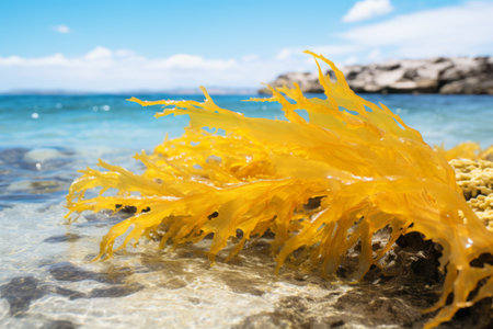 The Golden Splendor of Yellow Seaweed: Uncovering the Wonders of Sargassum sp.の素材