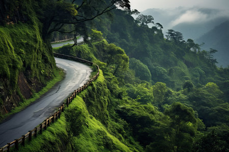Silk Route Serenity: Exploring the Enchanting Zig Zag Road and Green Scenic Beauty in Sikkimの素材