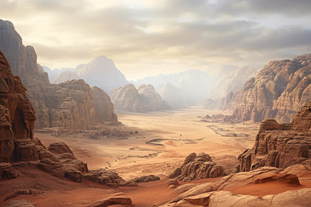 Majestic Limestone Mountains in the Enchanting Petra National Park, Jordanの素材