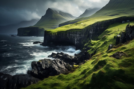 Immersed in Majesty: Exploring the Enigmatic Faroe Islands Landscapeの素材