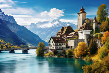 Switzerland's Enchanting Landscape Beckons Love and Life: Exploring the Captivating Tourism Attractionsの素材