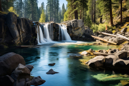 Discover the Serene Beauty of Lower McCloud Falls in Californiaの素材