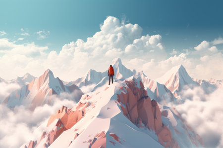 Summiting Peaks: An AI's Perspective on Climbers Scaling Snowy Heightsの素材