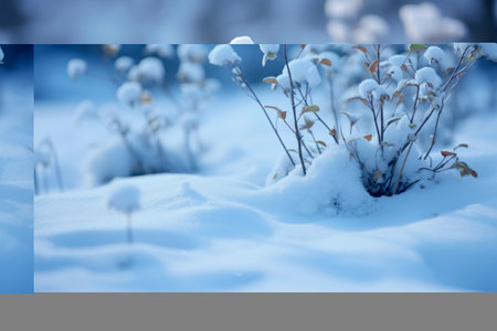 Frosty Beauty: A Glimpse into the Winter Wonderland of Little and Young Deciduous Plantsの素材