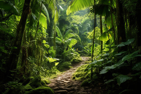 Exploring the Enchanting Mahe Island Tropical Forest: Immersing into the Exotic Wilderness of Seychelles Islands and Embracing Africa's Breathtaking Floraの素材