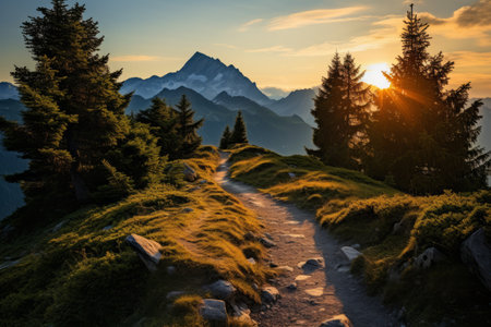 Captivating Sunset Hike through Herzogstand Mountain: An Unforgettable Evening in the Bavarian Alpsの素材
