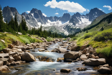Winter Wonderland in July: Exploring the Snow-Clad Rocky Mountainsの素材