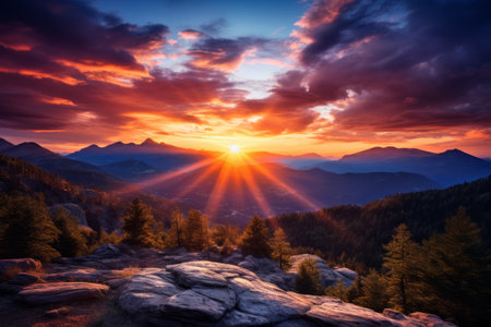 Captivating Beauty: Sunset in the Majestic Mountainsの素材