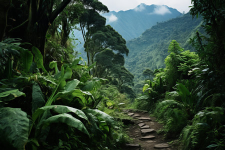 Exploring the Enchanting Wu Liao Jian Hiking Trail: A Journey through Untamed Mountainous Landscapes and Lush Tropical Jungles in Taiwanの素材
