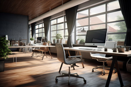 Sleek and Modern: Discover the Simplicity and Style of Our Office Environment [AR 3:2]の素材