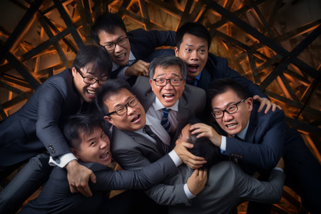 The Power of Collaboration: Asian Businessmen in Suits Unite as an Exceptional Team - AR 3:2の素材