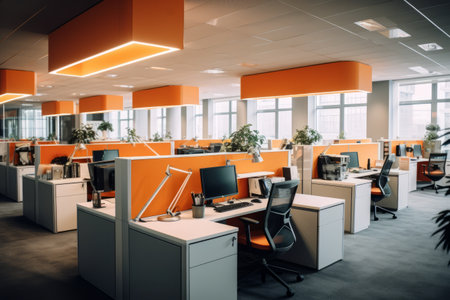 Cubicle-Spangled Office Space: The Landscape of Modern Workの素材