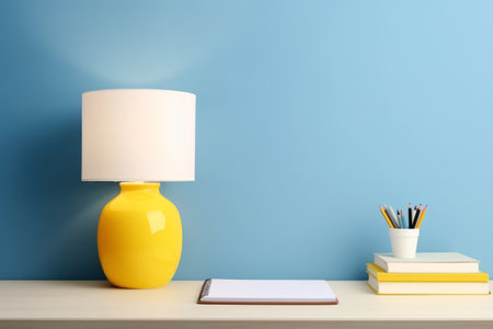 Stylish Room Showcase: Vibrant Colors Unleashed on a Tabletop Notebook (Mockup)の素材