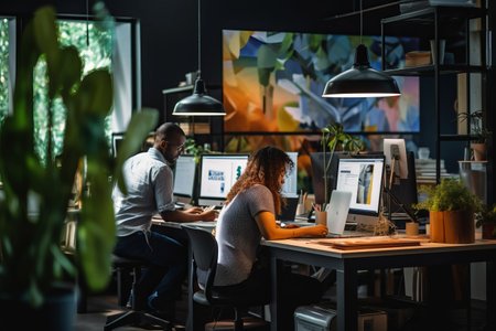 Unleashing Creativity: Colleagues Cultivating Innovation in a Dynamic 3:2 Workspaceの素材