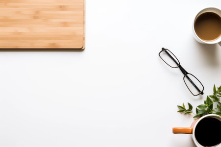 Enhancing Productivity: A Wooden Office Desk Table - Ideal for Business and Finance Enthusiastsの素材