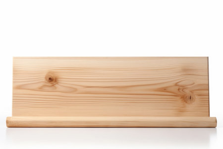 Versatile Light Wooden Tabletop or Shelf Showcased and Detached on Crisp White Background --AR 3:2の素材