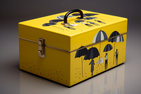 Versatile and Chic: The Yellow Multipurpose Box for Newspapers, Journals, Umbrellas, and Moreの素材