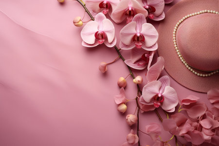Blossoming Career: Empowered Women Amidst Pink Orchids and Feminine Touchesの素材