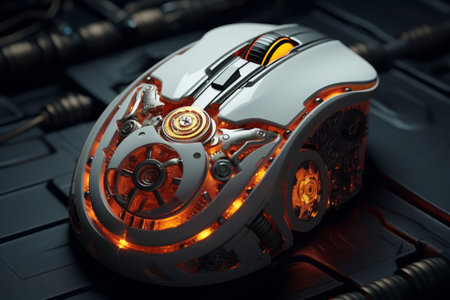 Exploring the Intricacies: A Close-Up View of the Computer Mouse - AR 3:2の素材