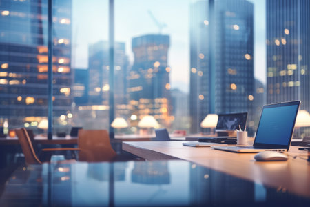 Embracing a New Era: Towards a Future Business Office - A Blurred Bokeh Background Storyの素材