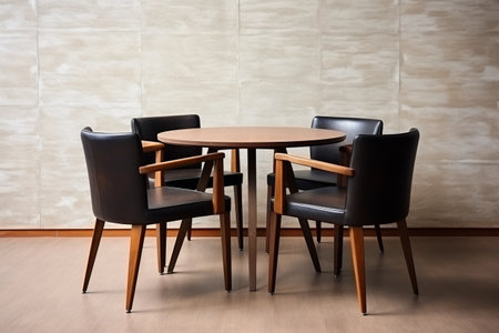 Versatile Furniture Design: Elevating Spaces with a Table and Four Chairs for Office and Home Interiors - AR 3:2の素材