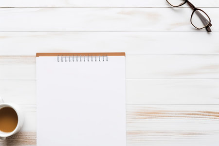 Designing Your Ideal Work Space: Exploring the Possibilities with Stationary and Work Equipment on a White Wooden Floorの素材