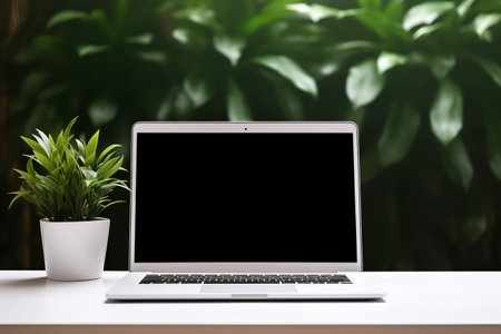 Unleashing Creativity: Blank Laptop Screen for Business and Office Backgroundの素材