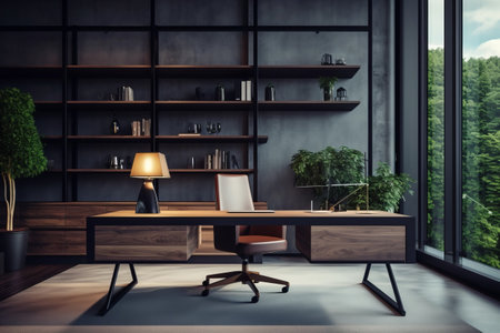 Sleek and Modern Office Space: Immersed in Technology and Styleの素材